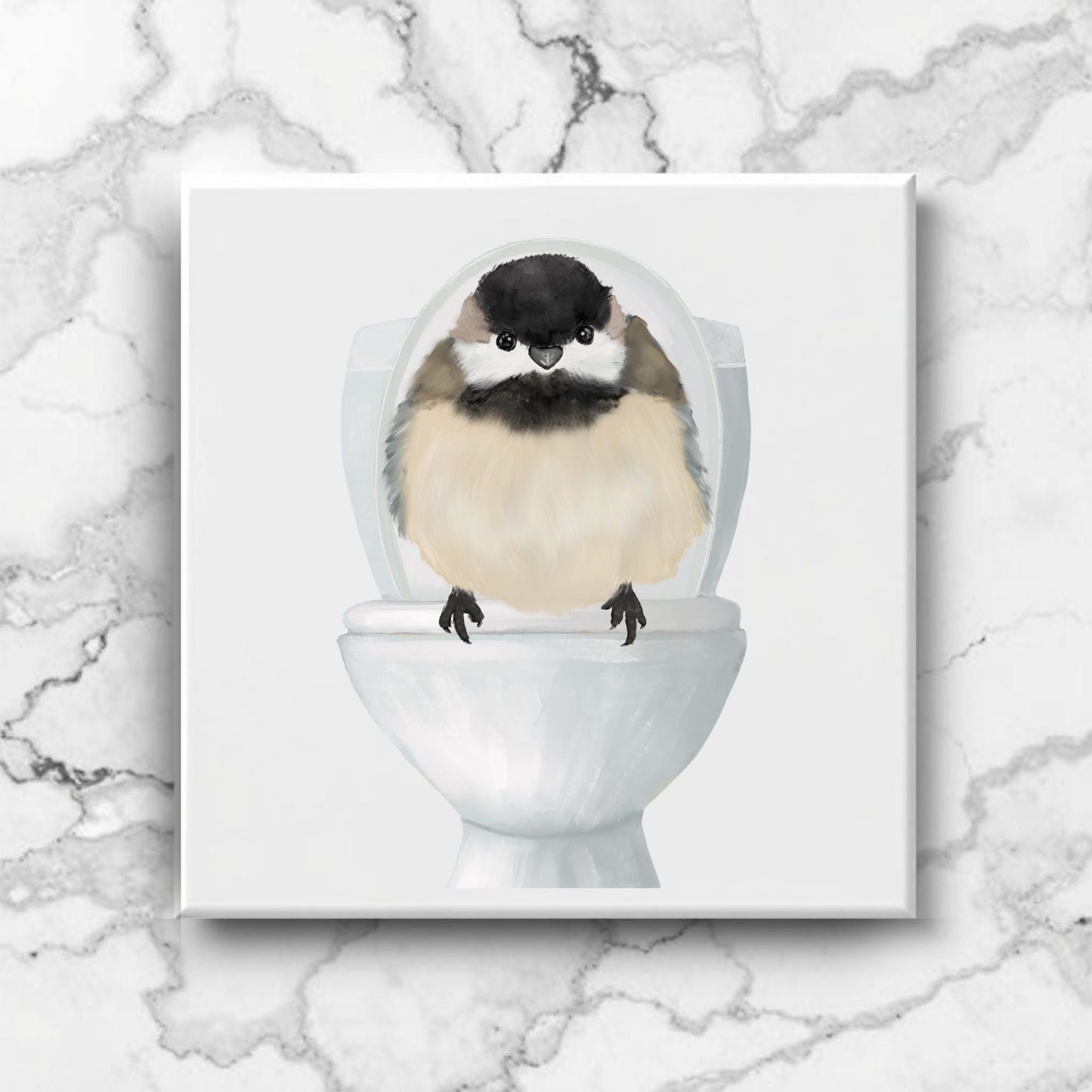 Chickadee Bathroom Ceramic Tile - MerikaArt