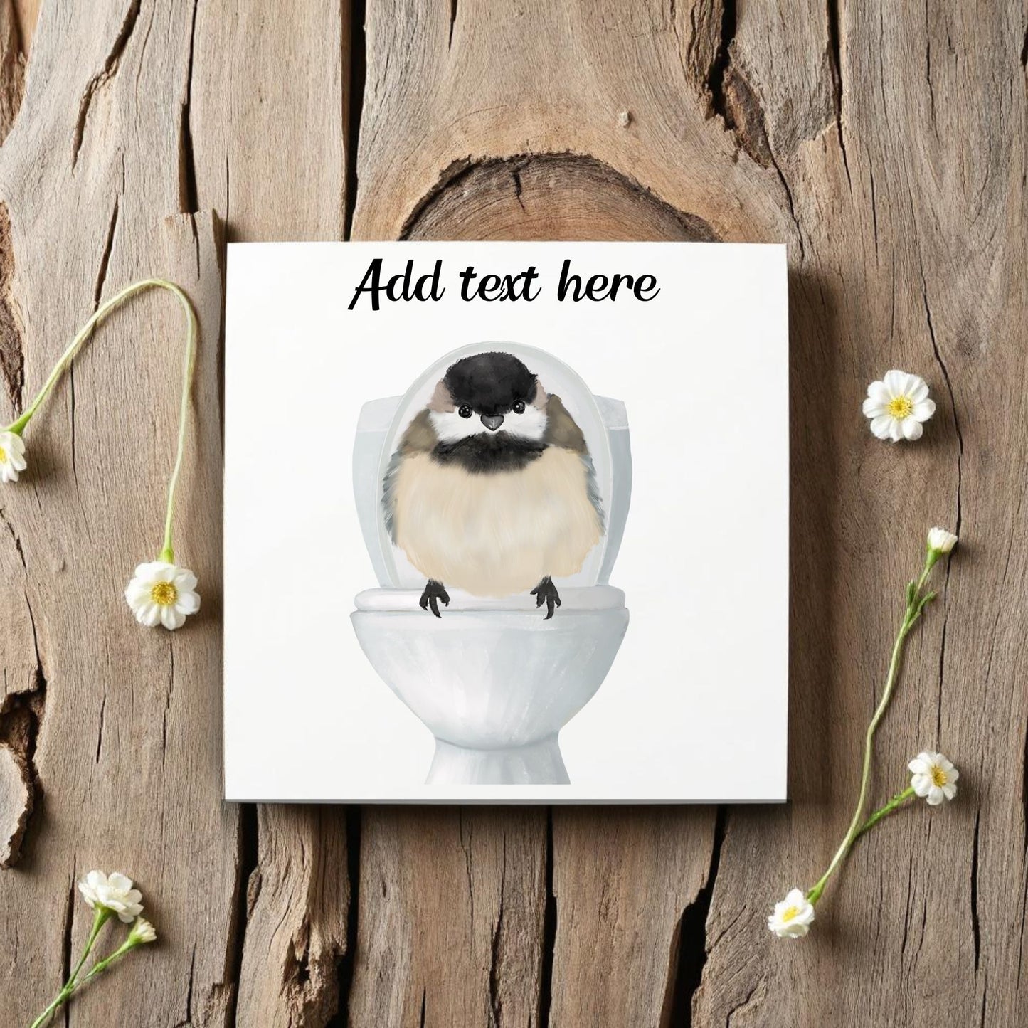 Chickadee Bathroom Ceramic Tile - MerikaArt