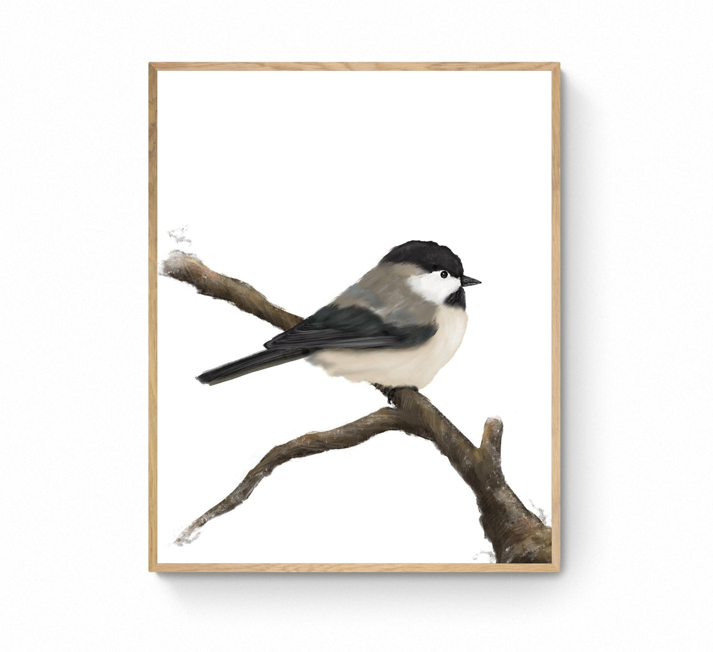 Chickadee Bird Art Print - MerikaArt