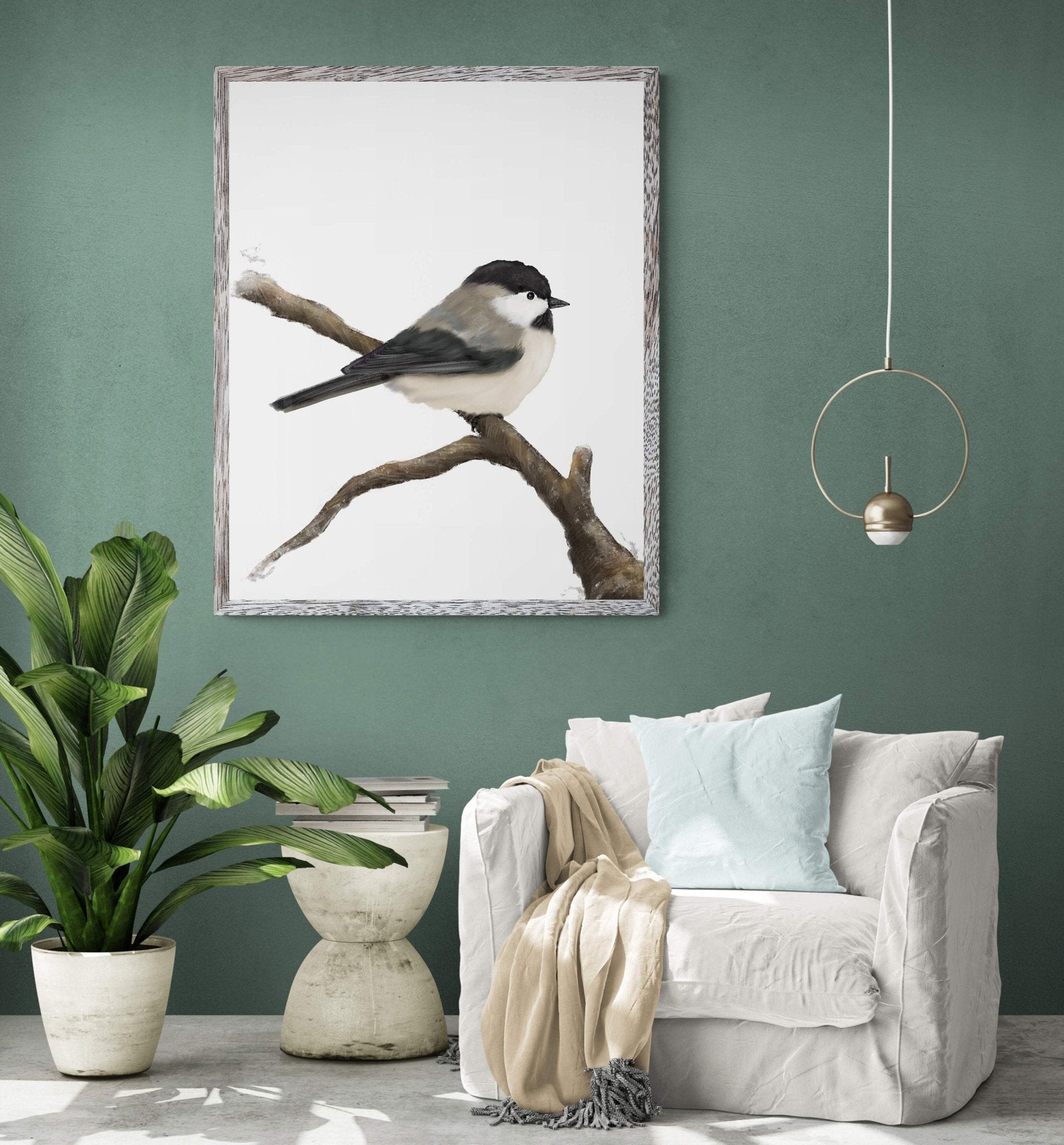 Chickadee Bird Art Print - MerikaArt