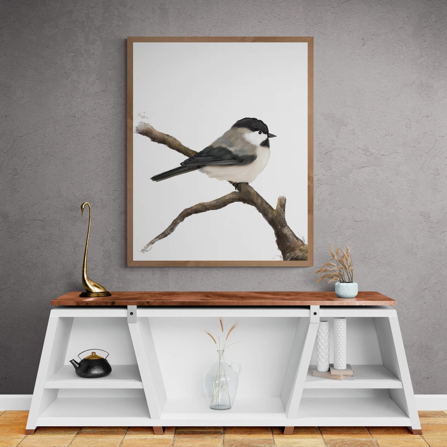 Chickadee Bird Art Print - MerikaArt