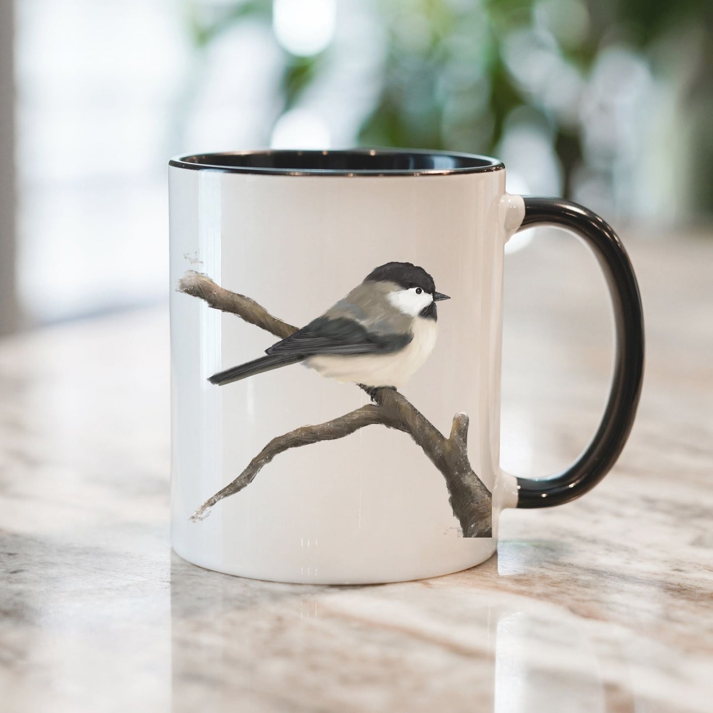 Chickadee Bird Mug - MerikaArt