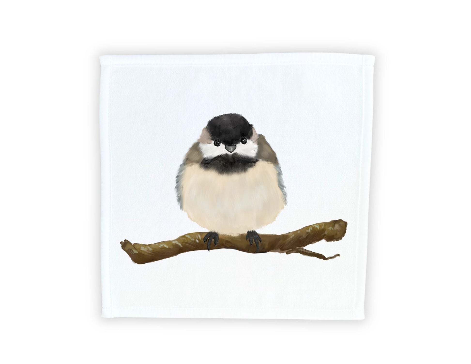 Chickadee Bird Washcloth - MerikaArt