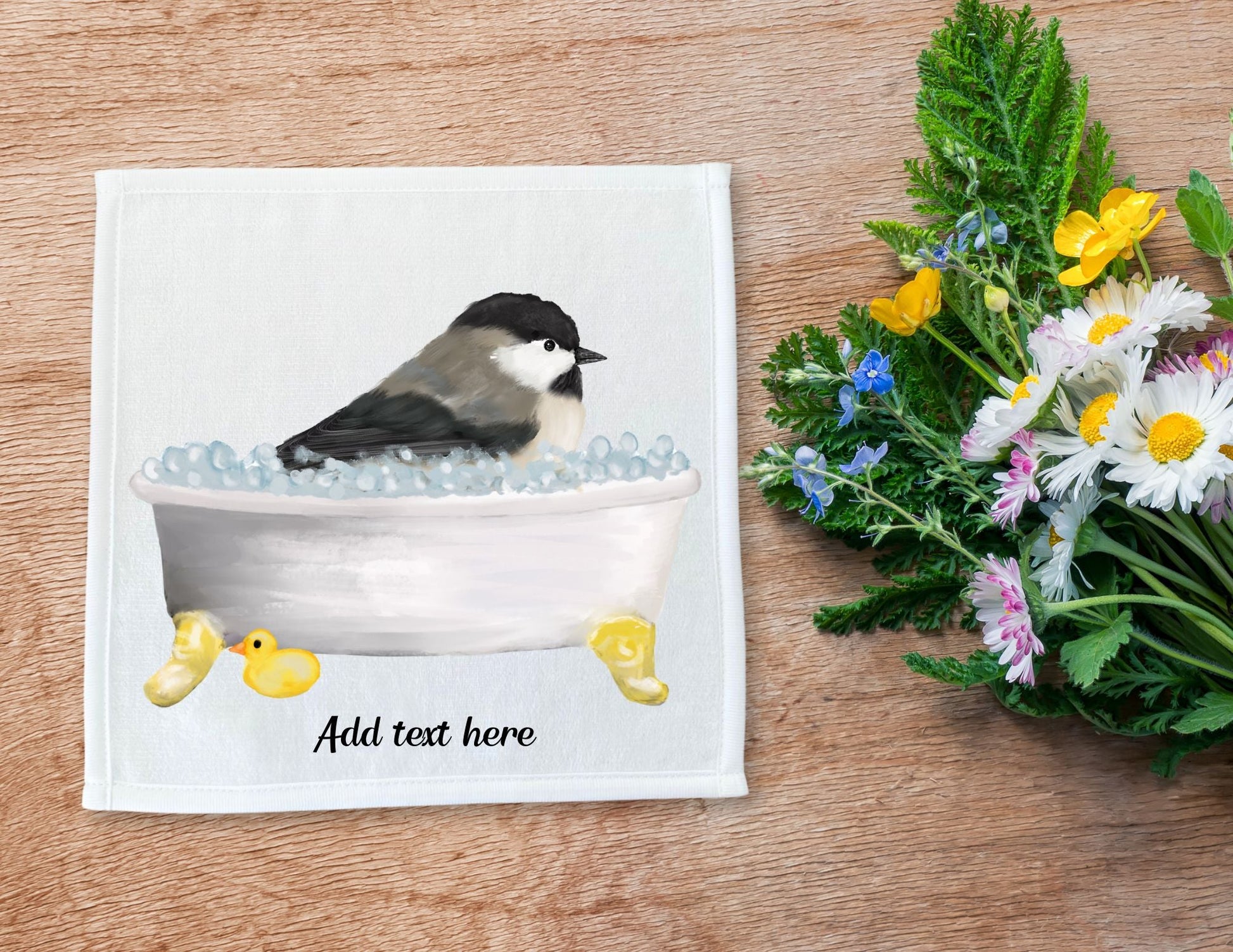 Chickadee Bubble Bath Washcloth – A Playful Gift for Bird Lovers - MerikaArt