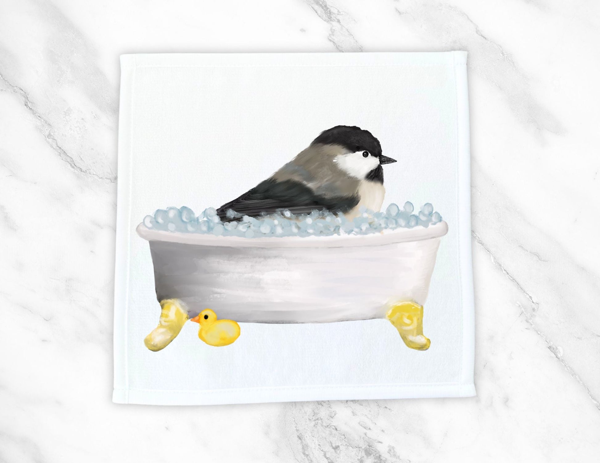 Chickadee Bubble Bath Washcloth – A Playful Gift for Bird Lovers - MerikaArt