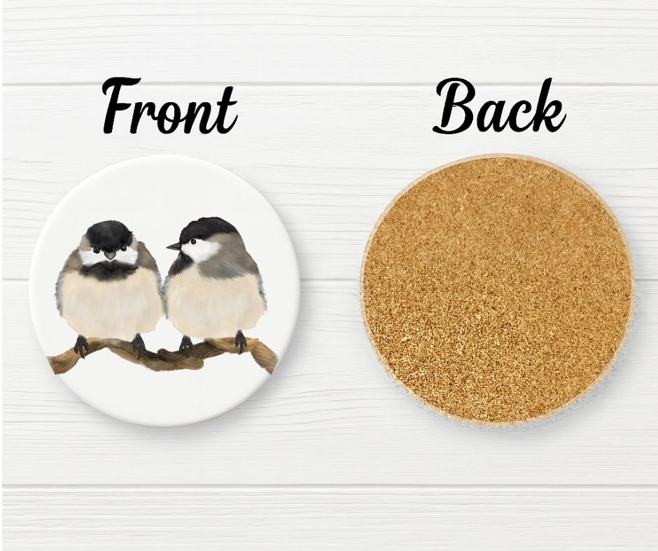 Chickadee Ceramic Coaster - MerikaArt