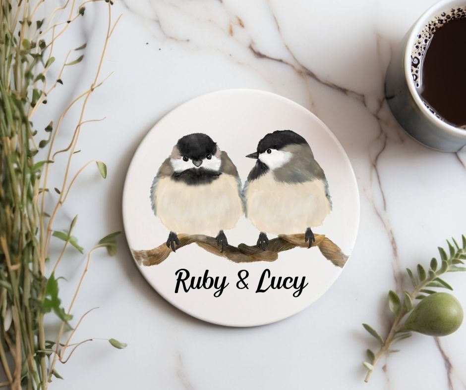 Chickadee Ceramic Coaster - MerikaArt