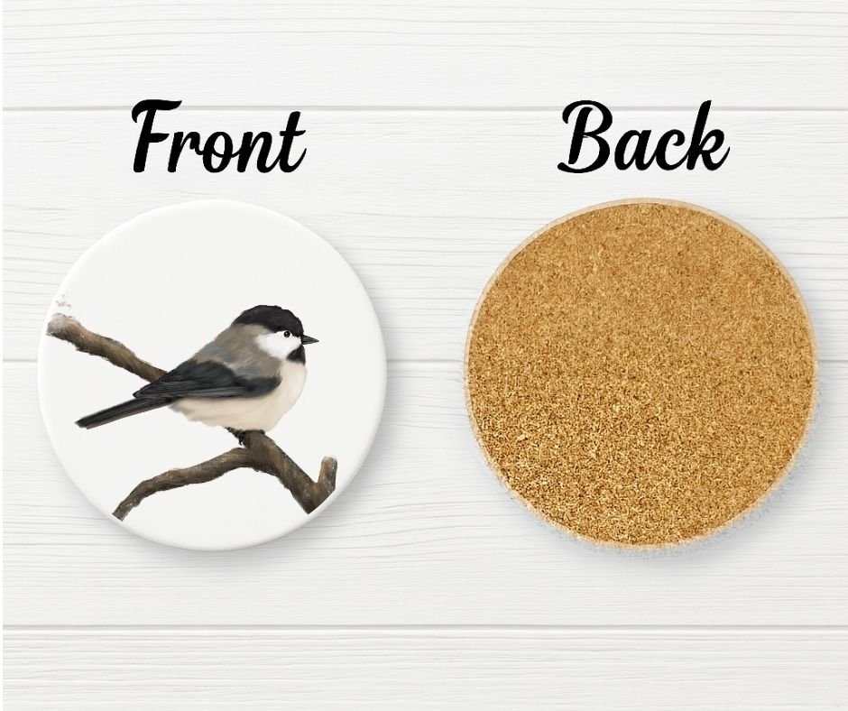 Chickadee Ceramic Coaster - MerikaArt
