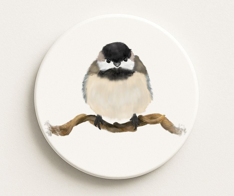 Chickadee Ceramic Coaster - MerikaArt