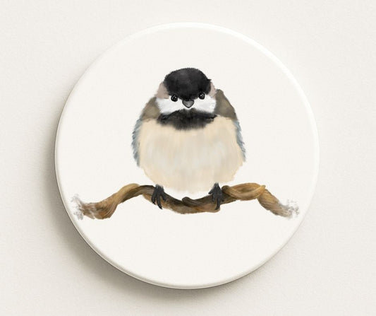 Chickadee Ceramic Coaster - MerikaArt