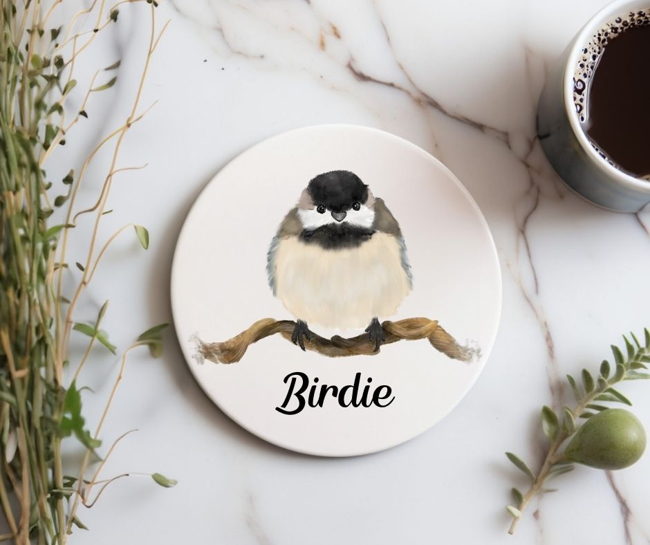 Chickadee Ceramic Coaster - MerikaArt