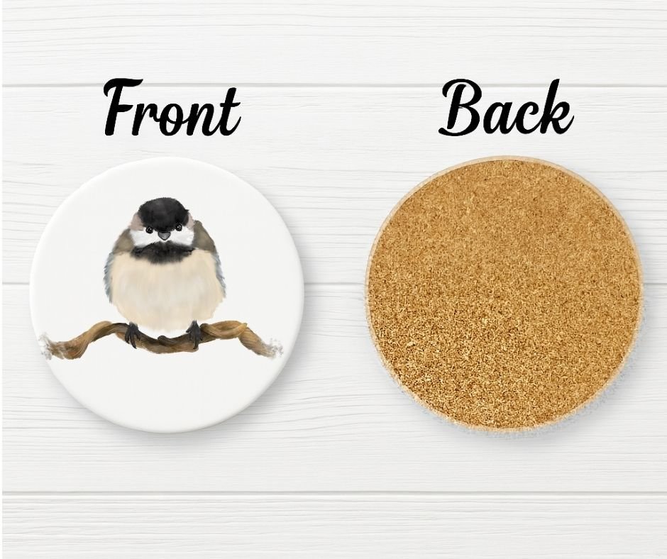 Chickadee Ceramic Coaster - MerikaArt