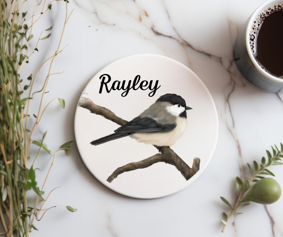 Chickadee Ceramic Coaster - MerikaArt