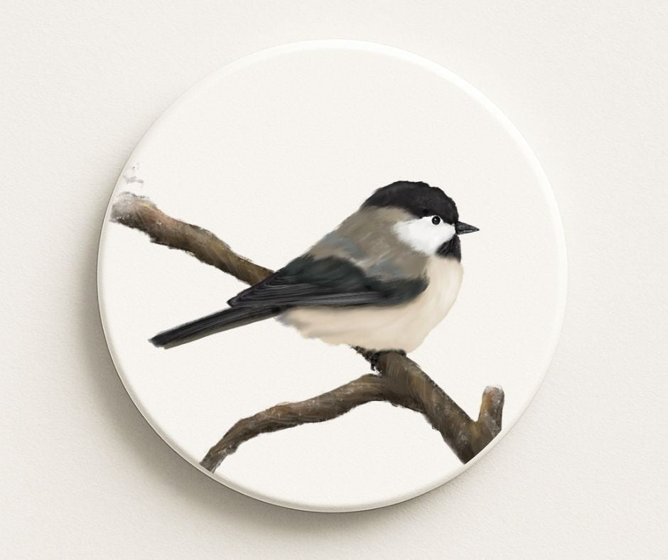 Chickadee Ceramic Coaster - MerikaArt