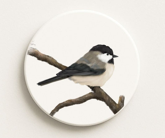 Chickadee Ceramic Coaster - MerikaArt