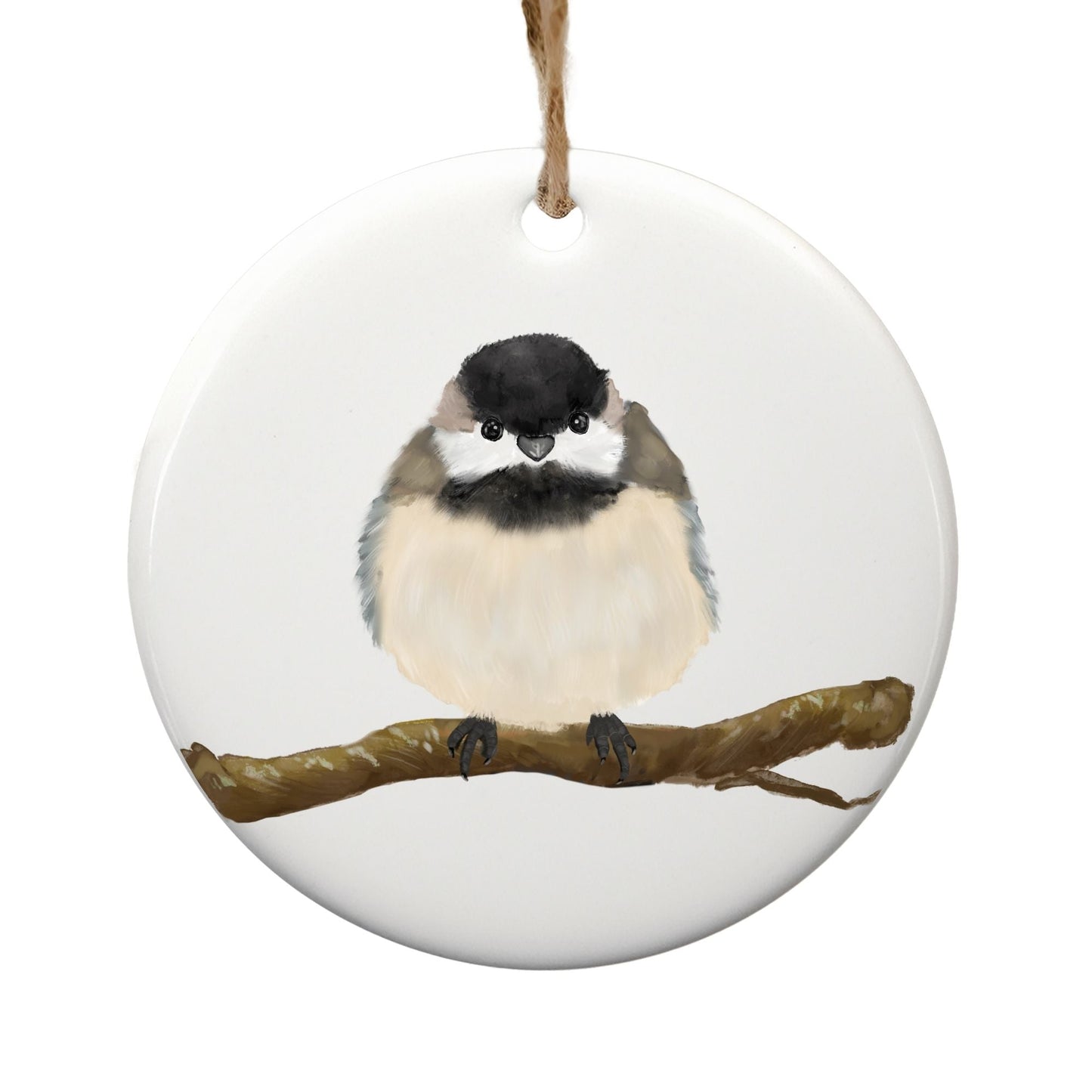 Chickadee Ceramic Ornament - MerikaArt