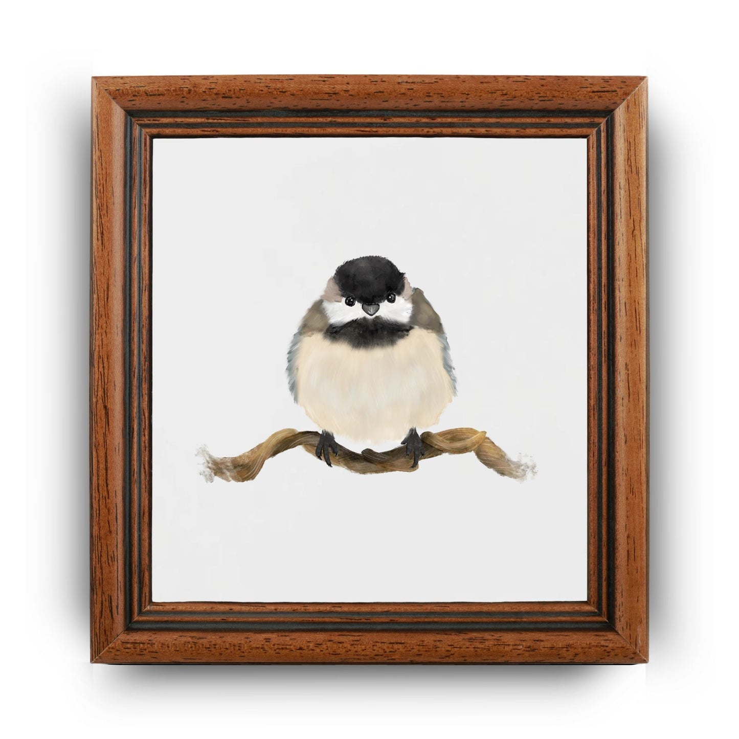 Chickadee Ceramic Tile – Handcrafted Bird Artwork - MerikaArt