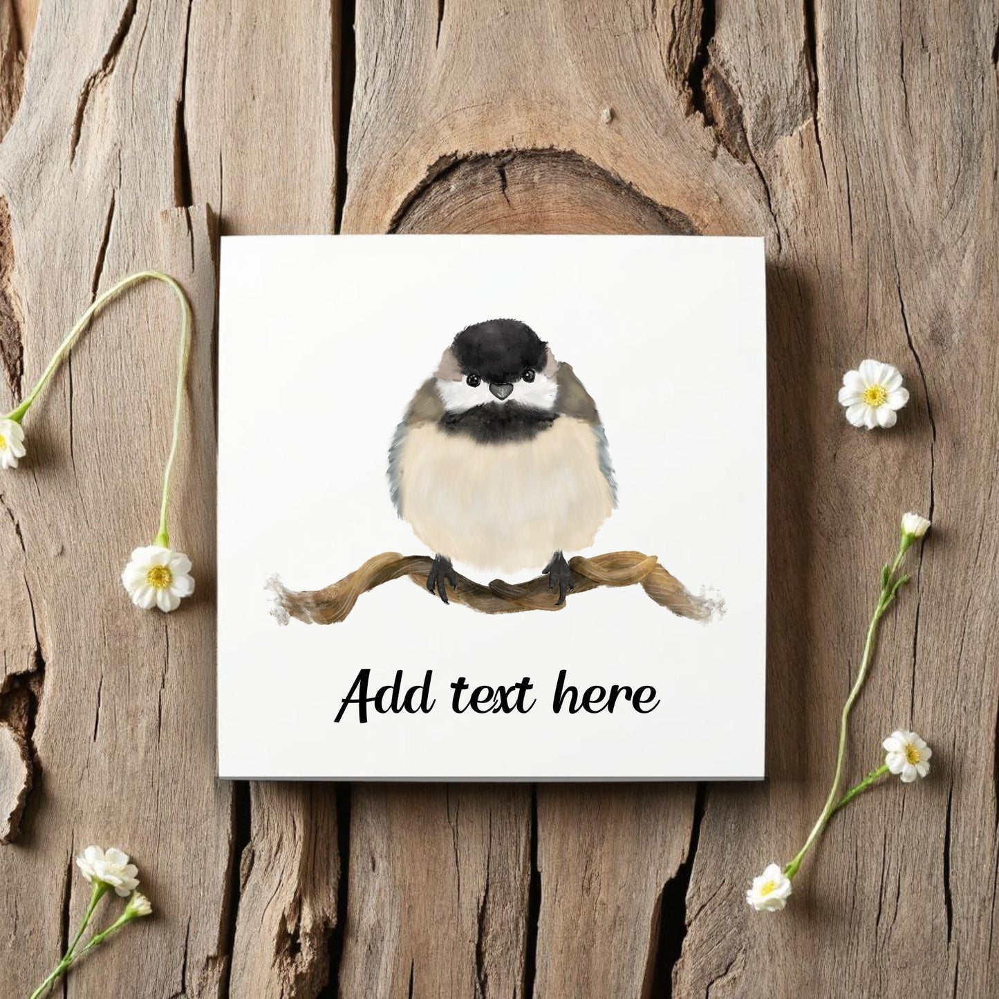 Chickadee Ceramic Tile – Handcrafted Bird Artwork - MerikaArt