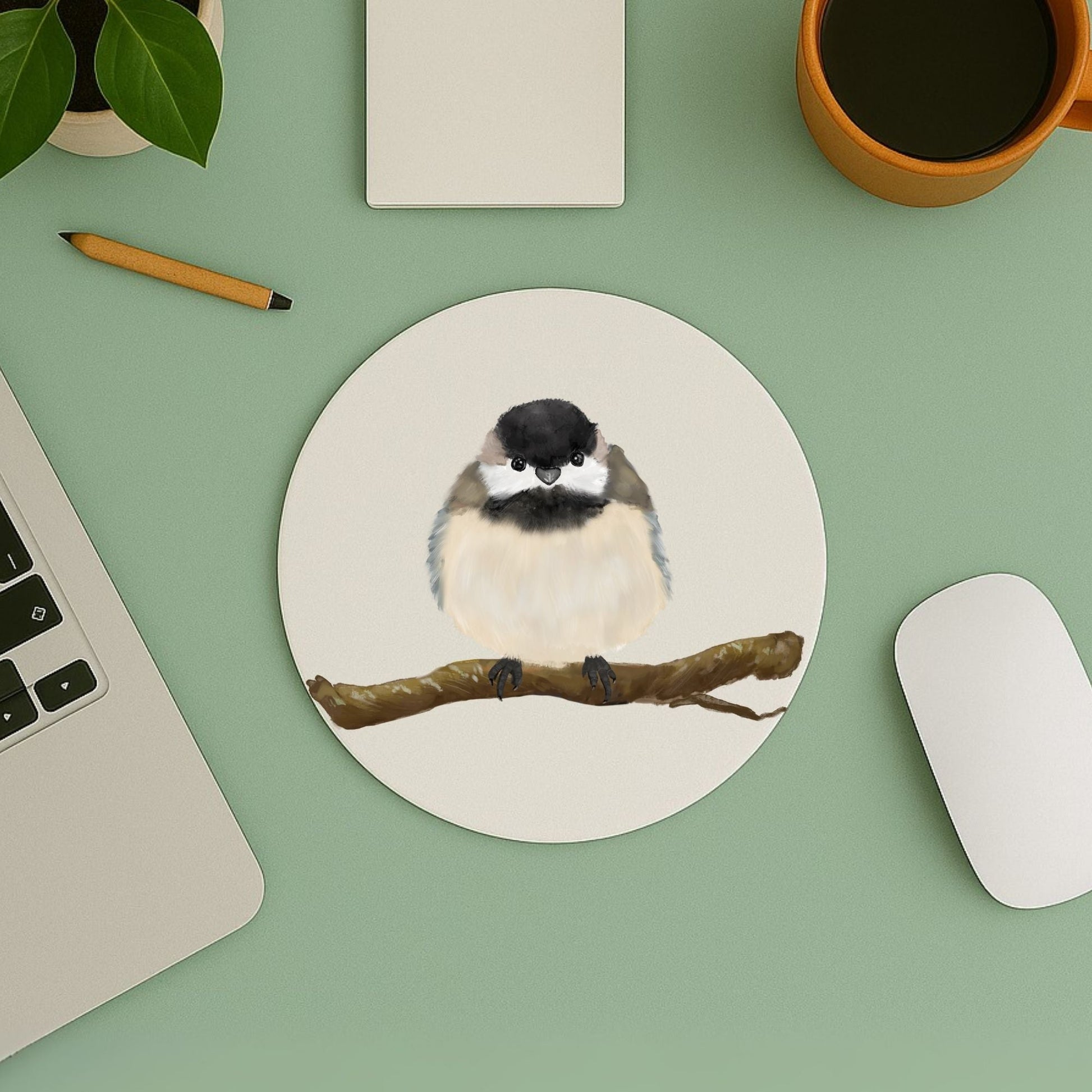 Chickadee Mousepad - MerikaArt