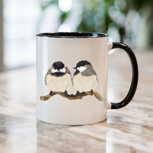 Chickadee Pair Ceramic Coffee Mug - MerikaArt