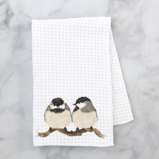 Chickadee Pair Kitchen Towel - MerikaArt