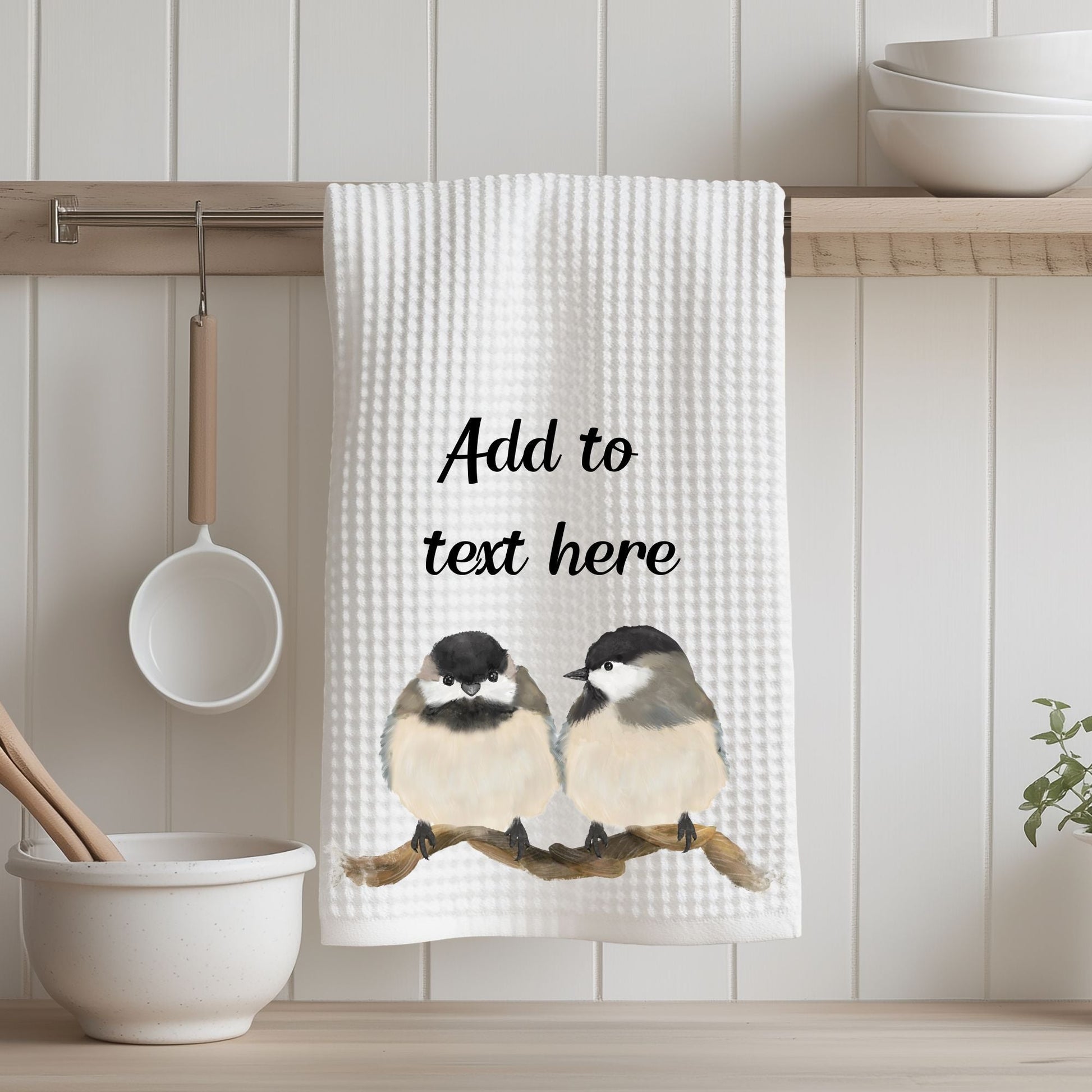 Chickadee Pair Kitchen Towel - MerikaArt