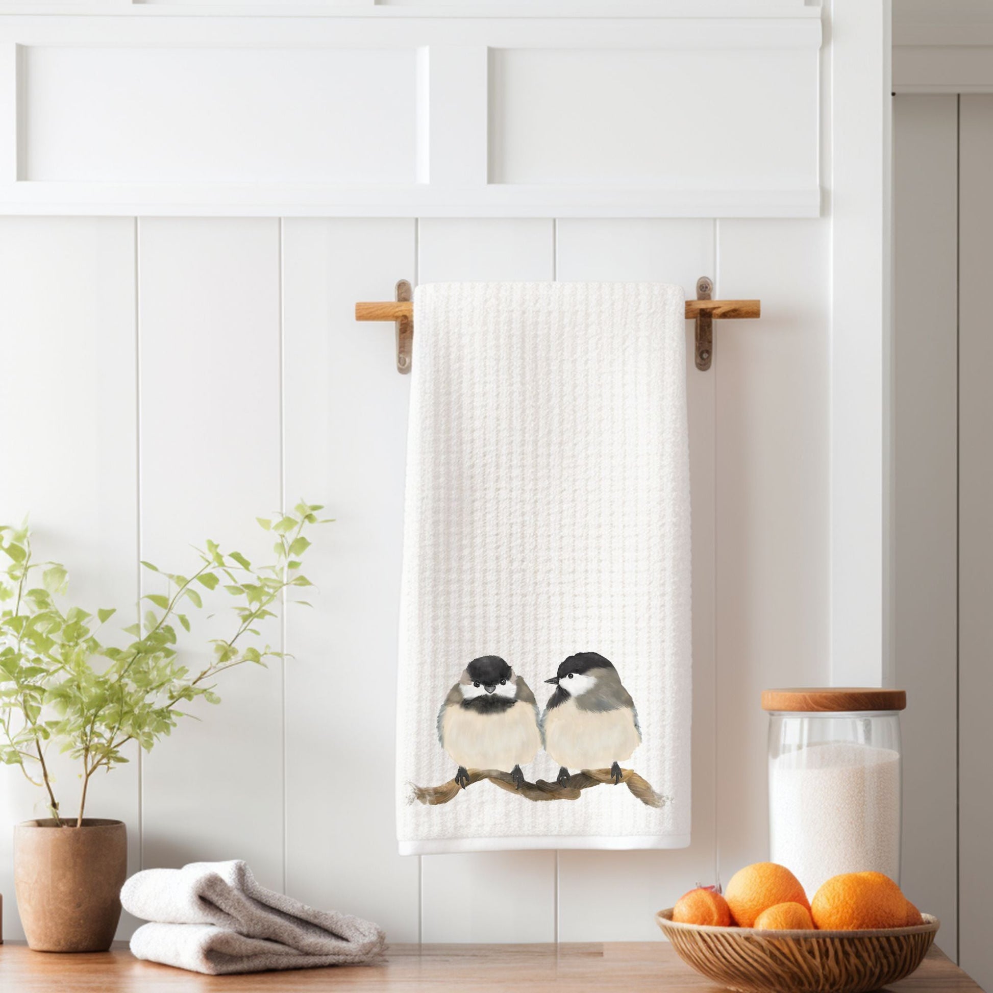Chickadee Pair Kitchen Towel - MerikaArt