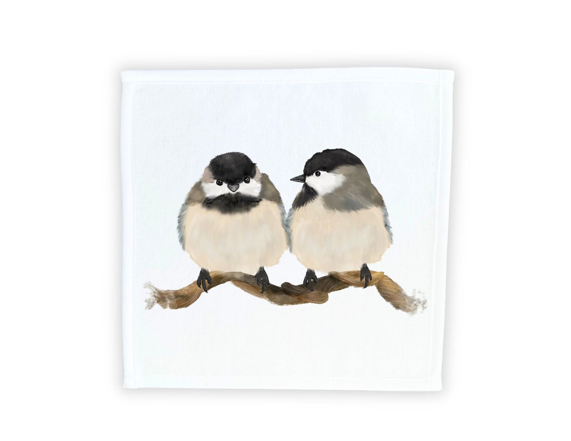 Chickadee Pair Washcloth – A Charming Gift for Bird Enthusiasts - MerikaArt