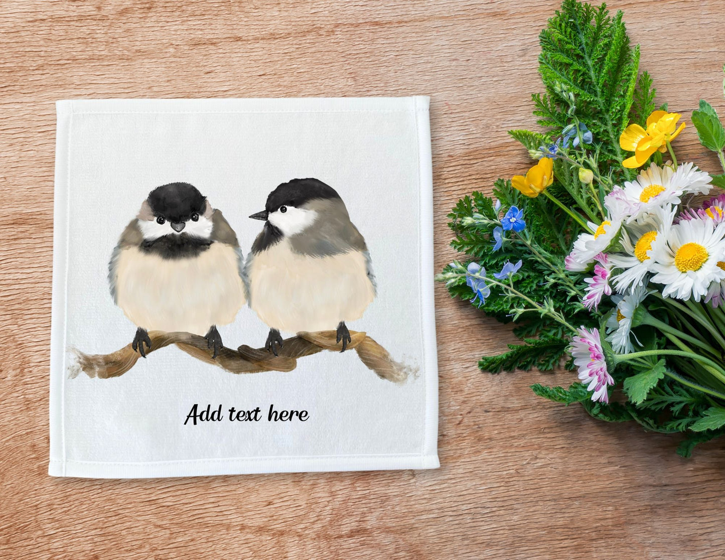 Chickadee Pair Washcloth – A Charming Gift for Bird Enthusiasts - MerikaArt