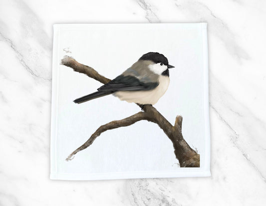 Chickadee Perched Washcloth – A Delightful Gift for Nature Lovers - MerikaArt