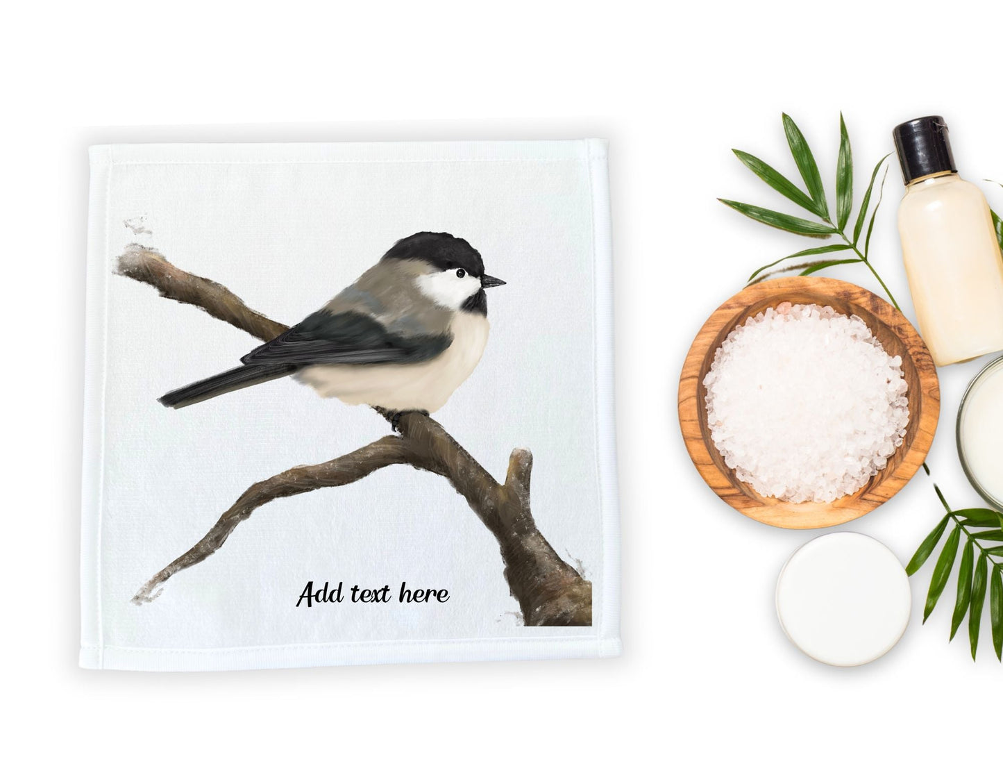 Chickadee Perched Washcloth – A Delightful Gift for Nature Lovers - MerikaArt