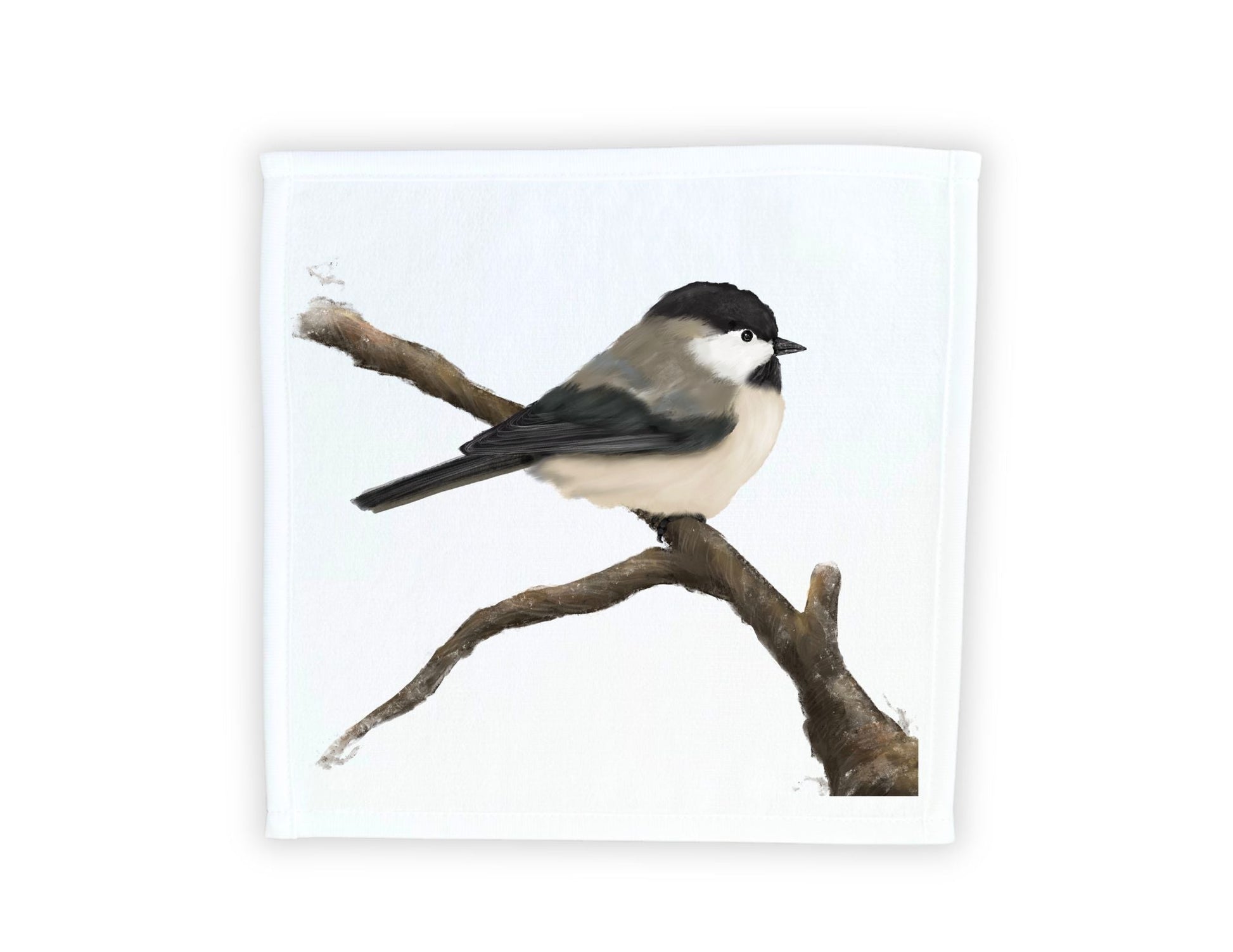 Chickadee Perched Washcloth – A Delightful Gift for Nature Lovers - MerikaArt