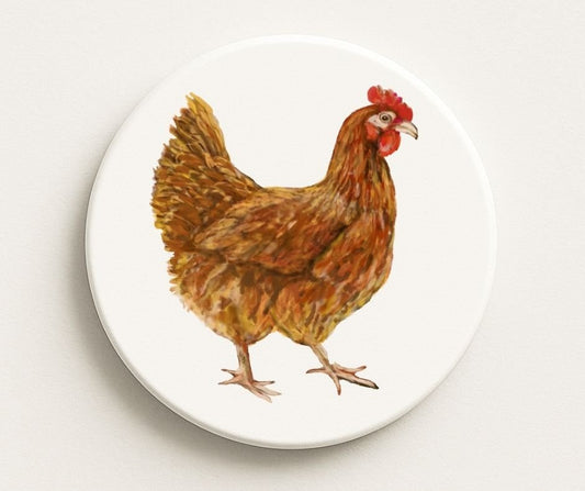 Chicken Ceramic Coaster - MerikaArt