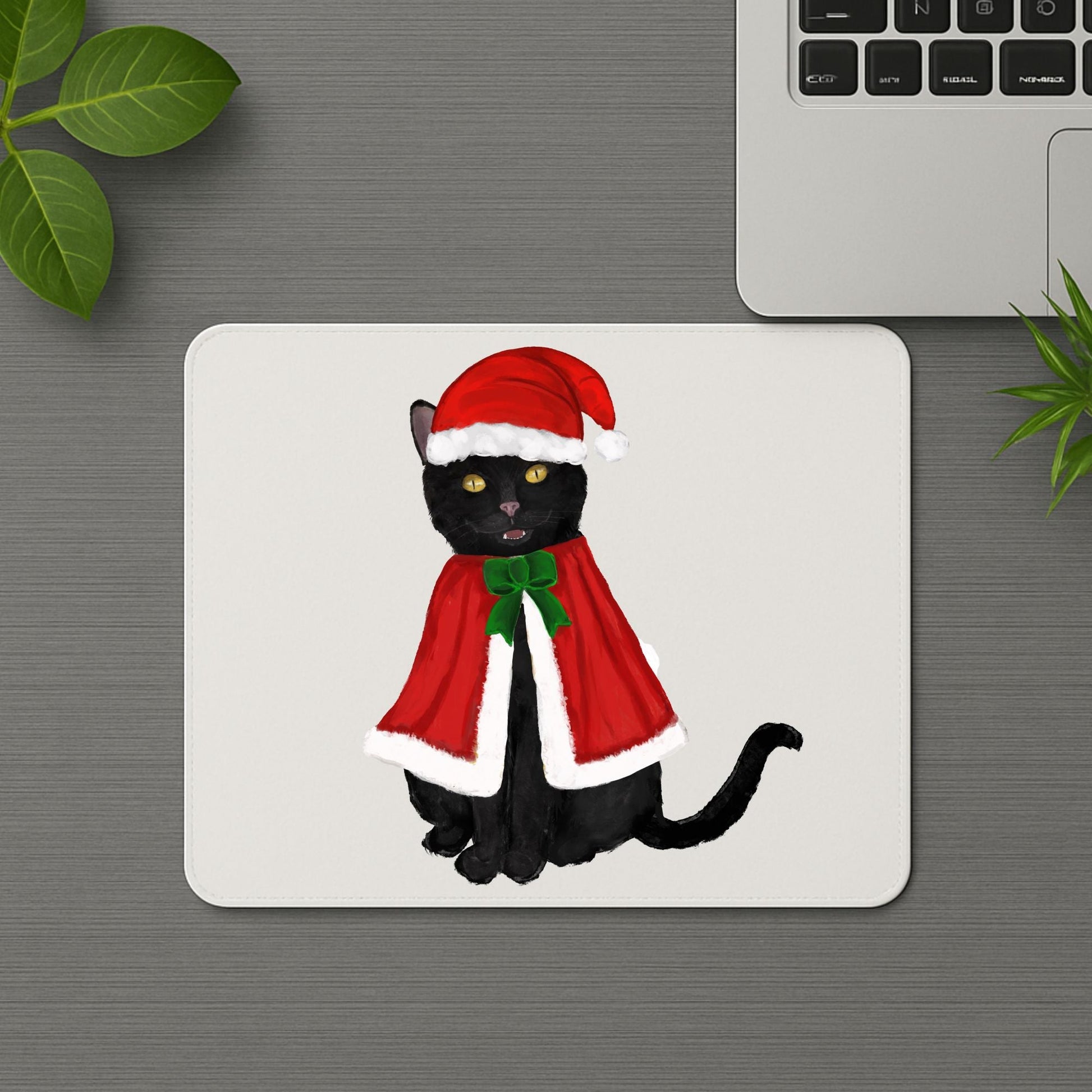 Christmas Black Cat Mousepad - MerikaArt