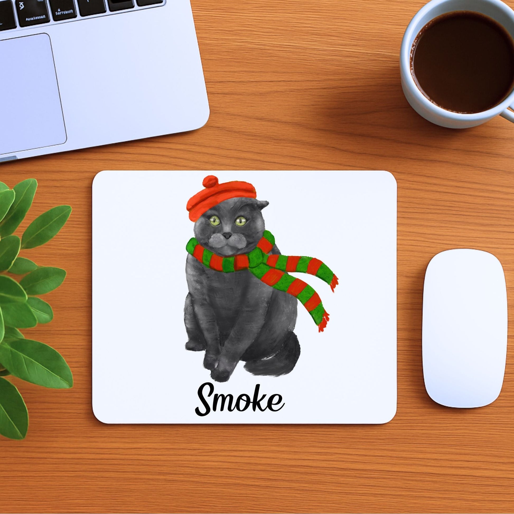 Christmas Black Cat Mousepad - MerikaArt