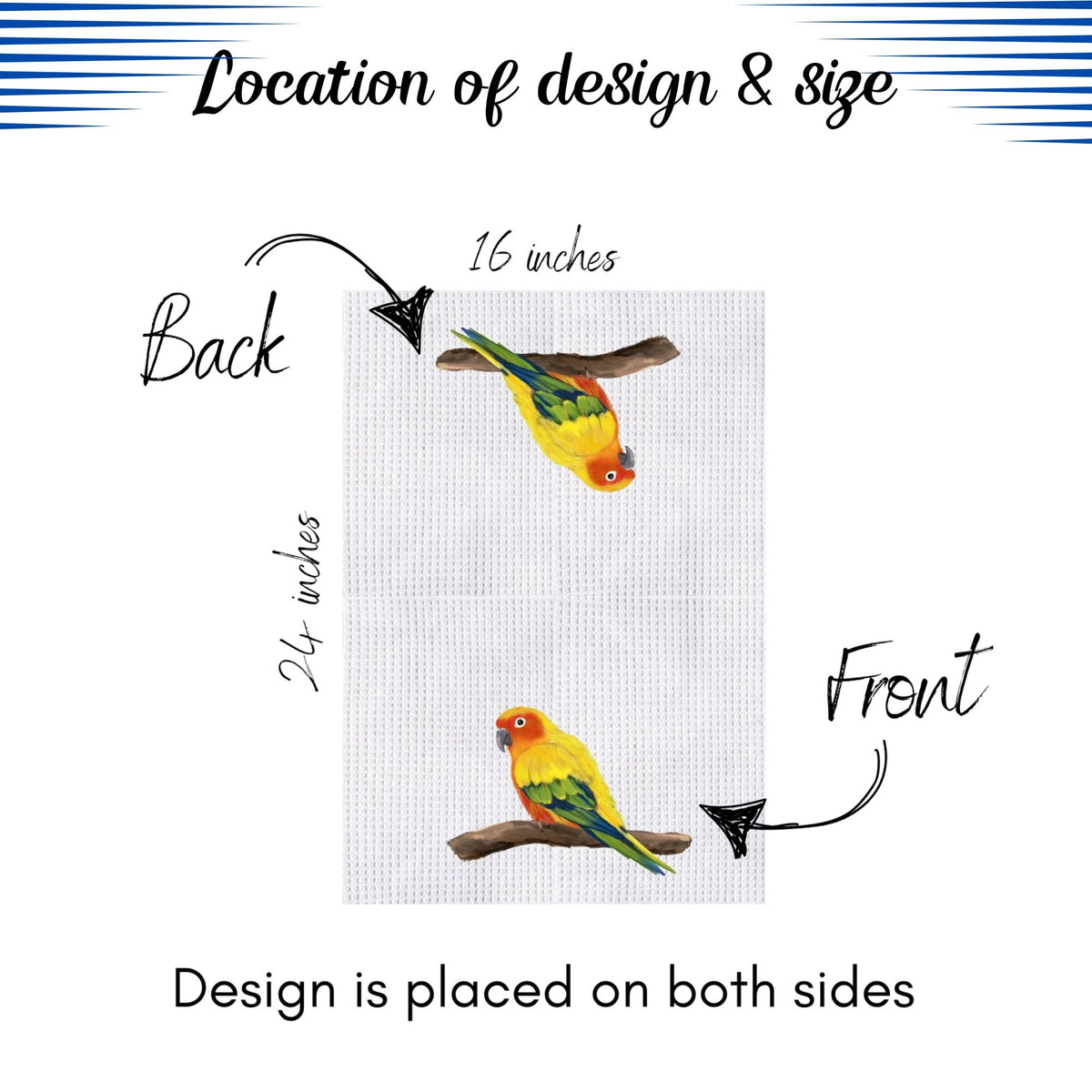 Christmas Bluebird Kitchen Towel - MerikaArt
