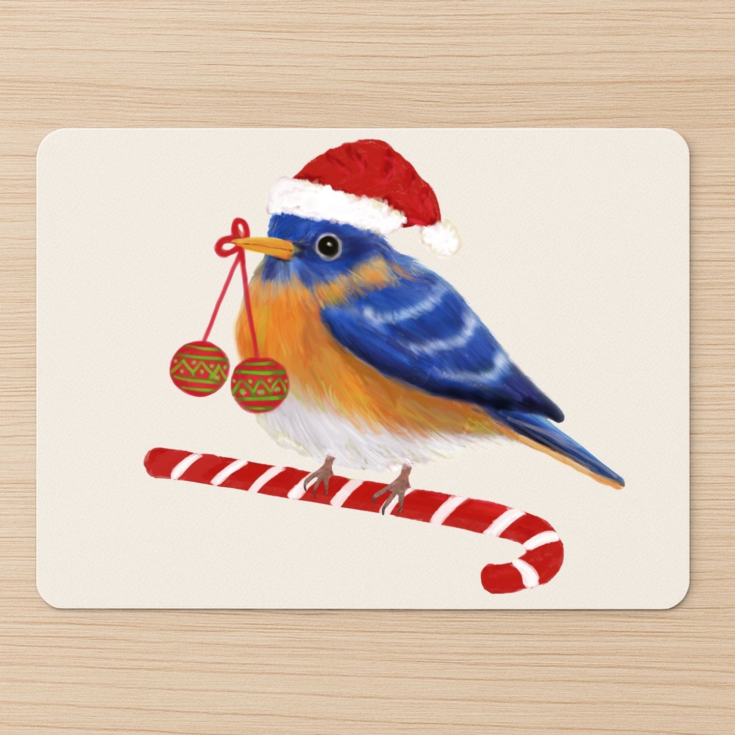Christmas Bluebird Mousepad - MerikaArt