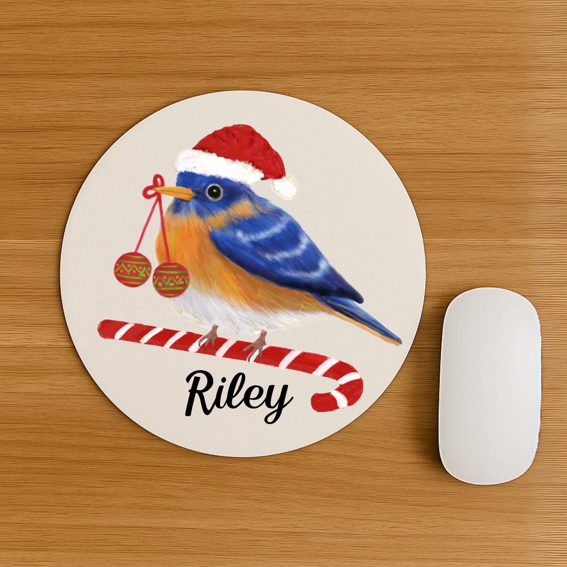 Christmas Bluebird Mousepad - MerikaArt
