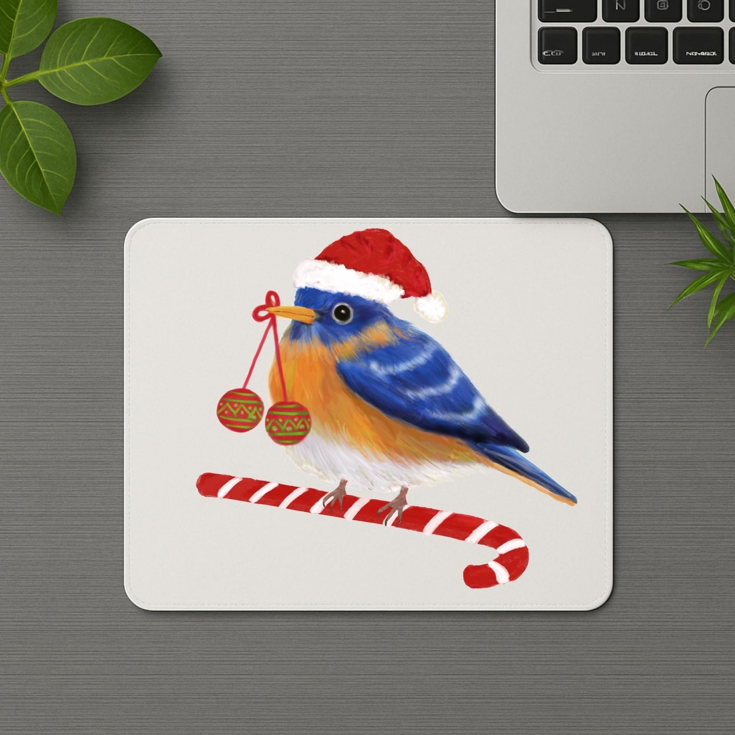 Christmas Bluebird Mousepad - MerikaArt