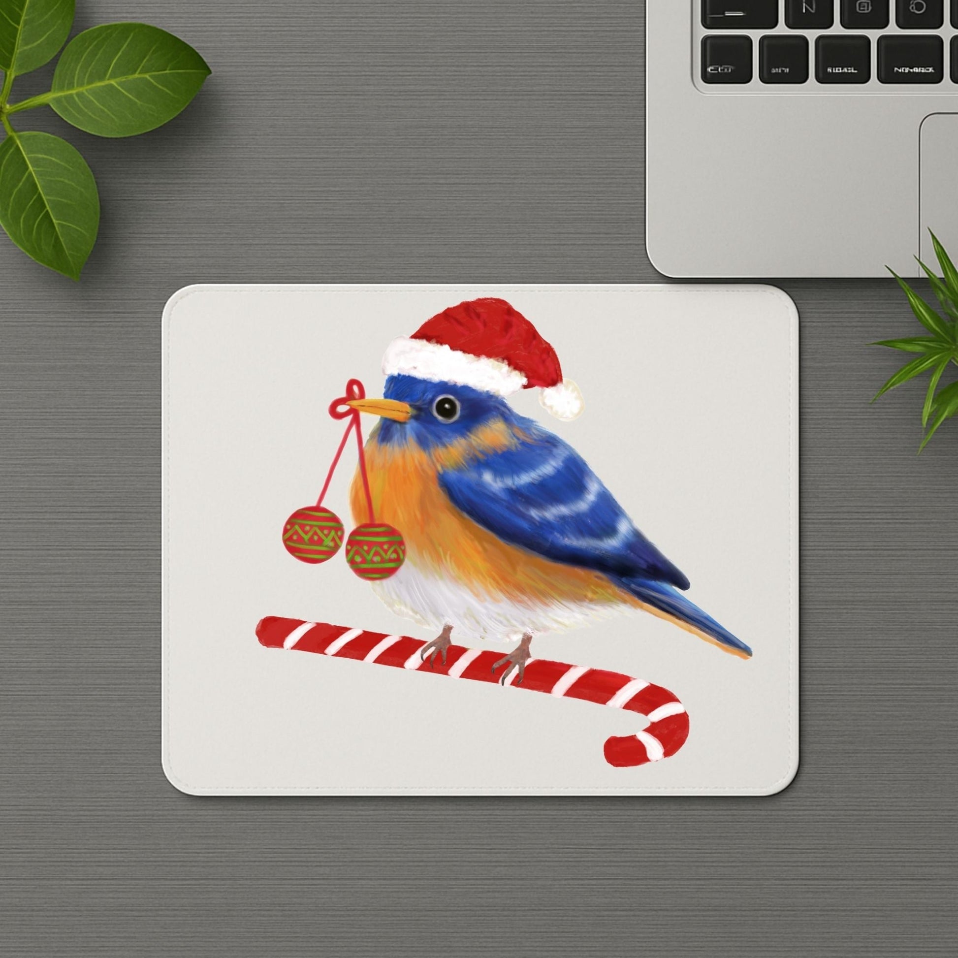 Christmas Bluebird Mousepad - MerikaArt