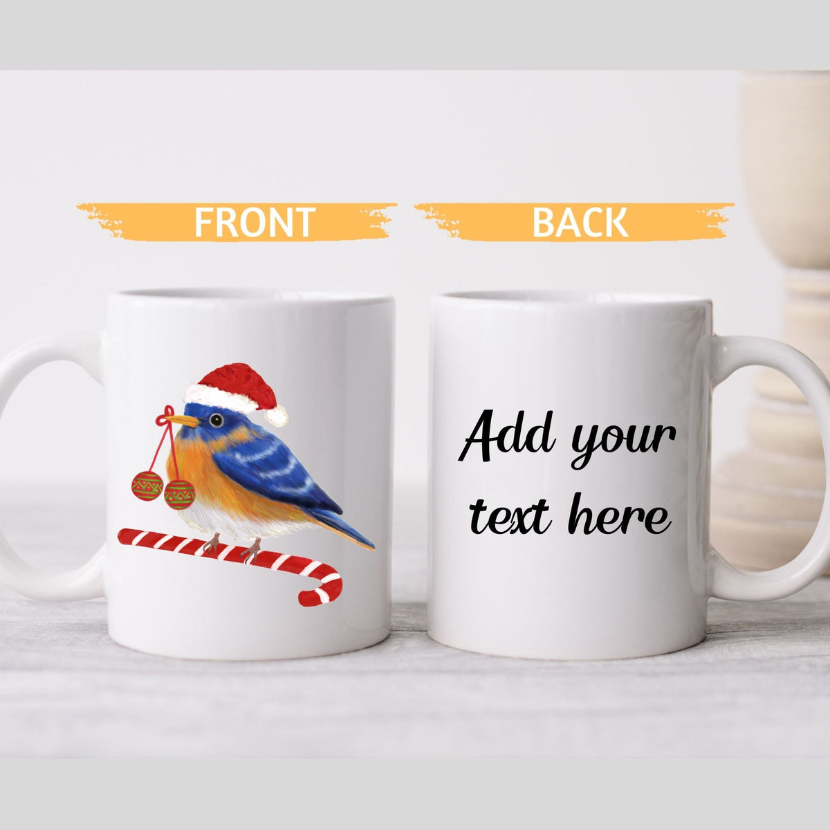 Christmas Bluebird Mug - MerikaArt