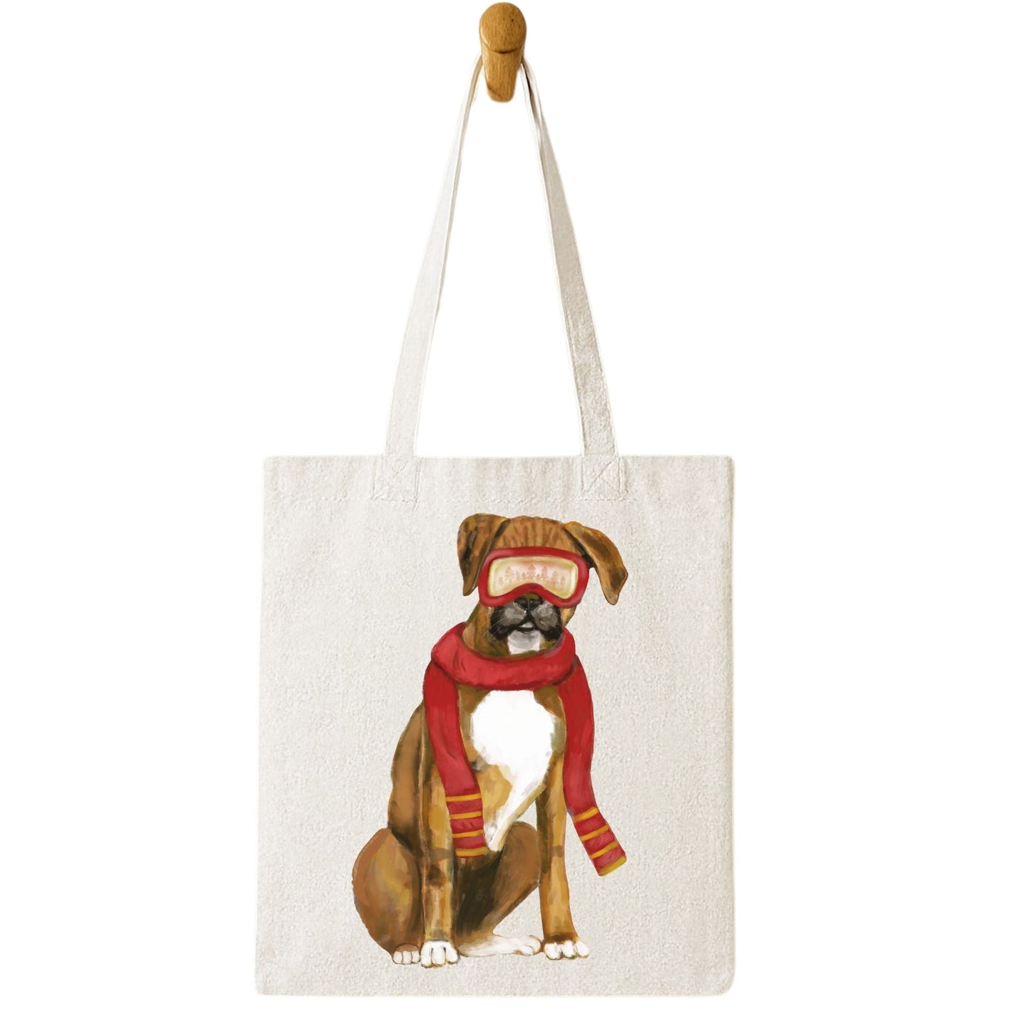 Christmas Boxer Dog Canvas Tote Bag - MerikaArt