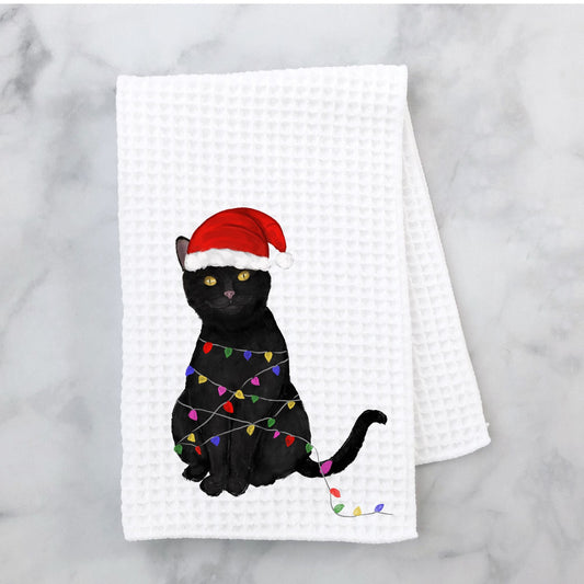 Christmas Cat Kitchen Towel - MerikaArt
