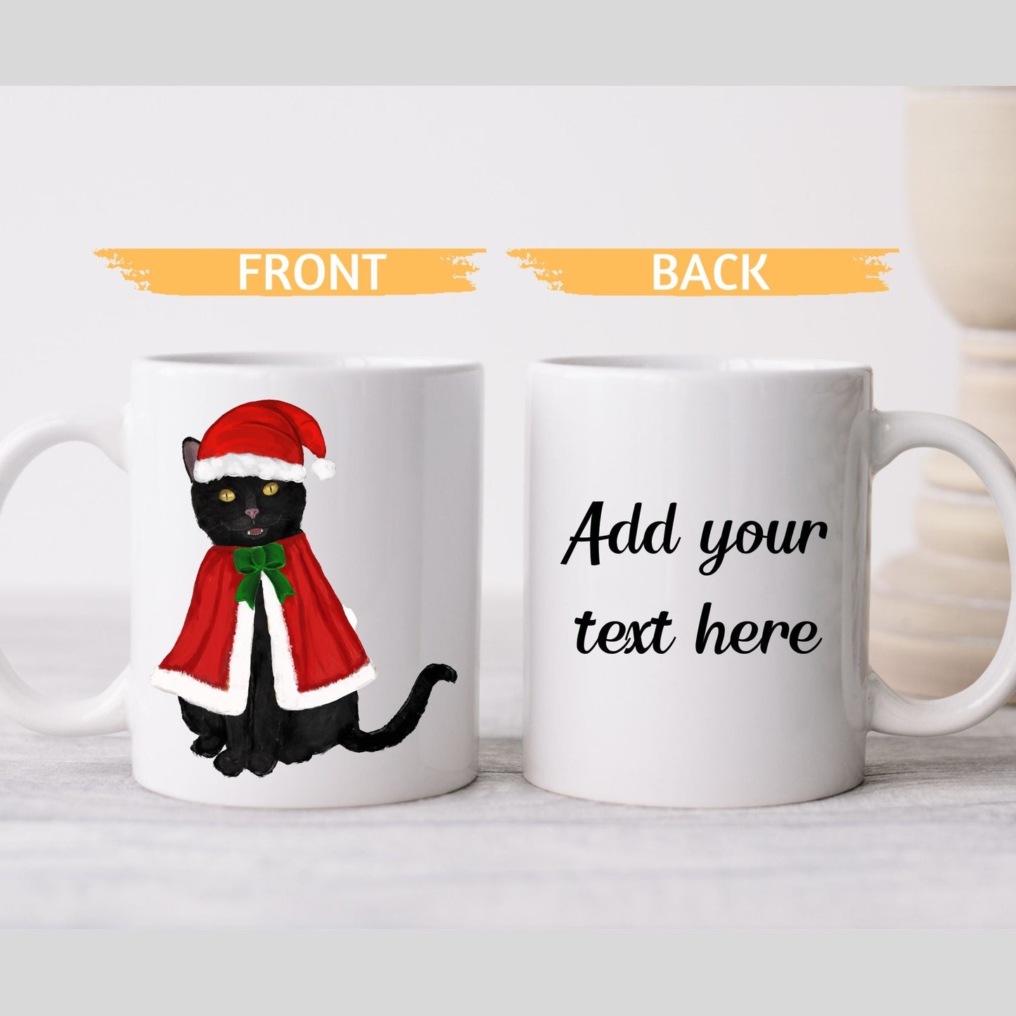 Christmas Cat Mug - MerikaArt