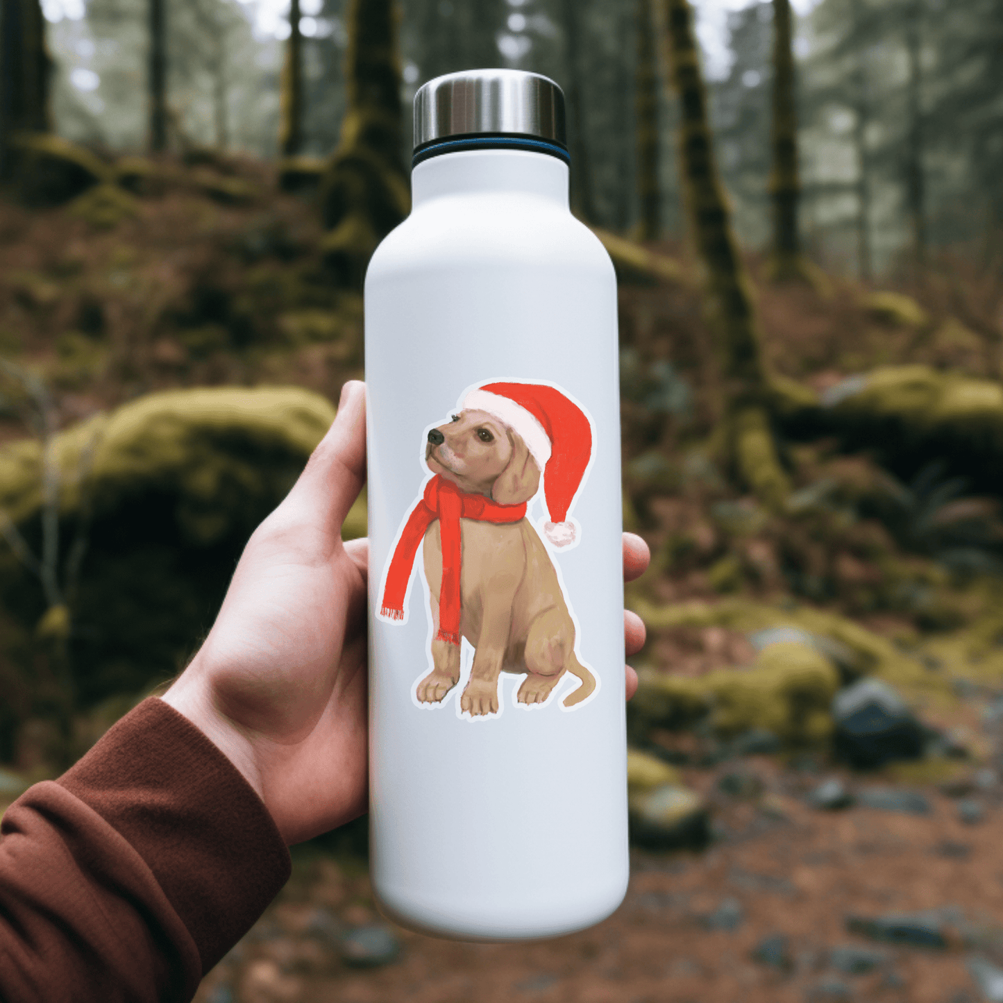 Christmas Dog Sticker - MerikaArt