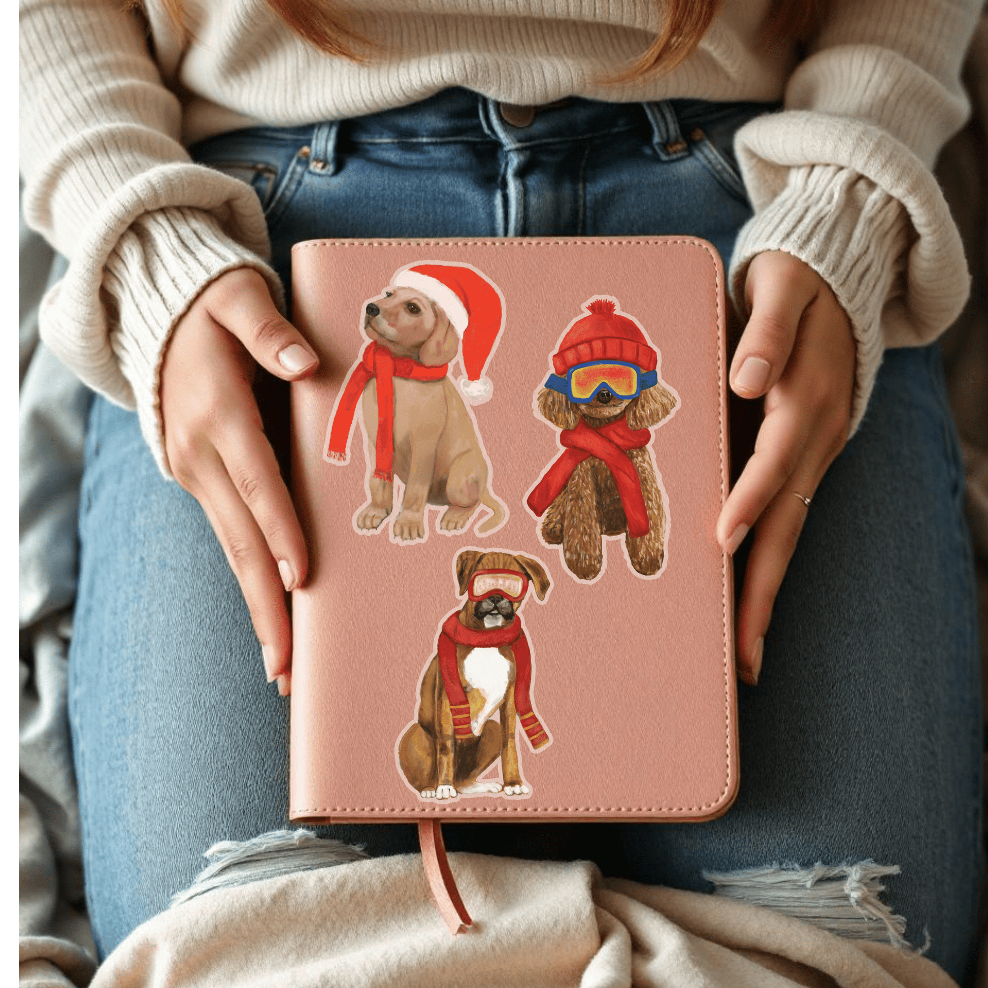 Christmas Dog Sticker - MerikaArt