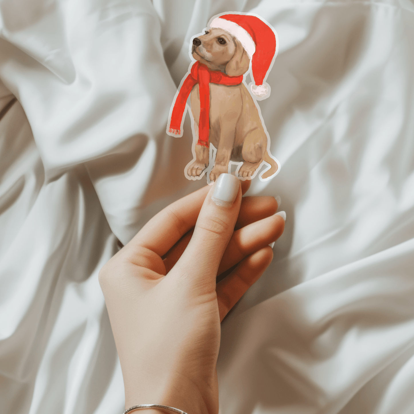 Christmas Dog Sticker - MerikaArt