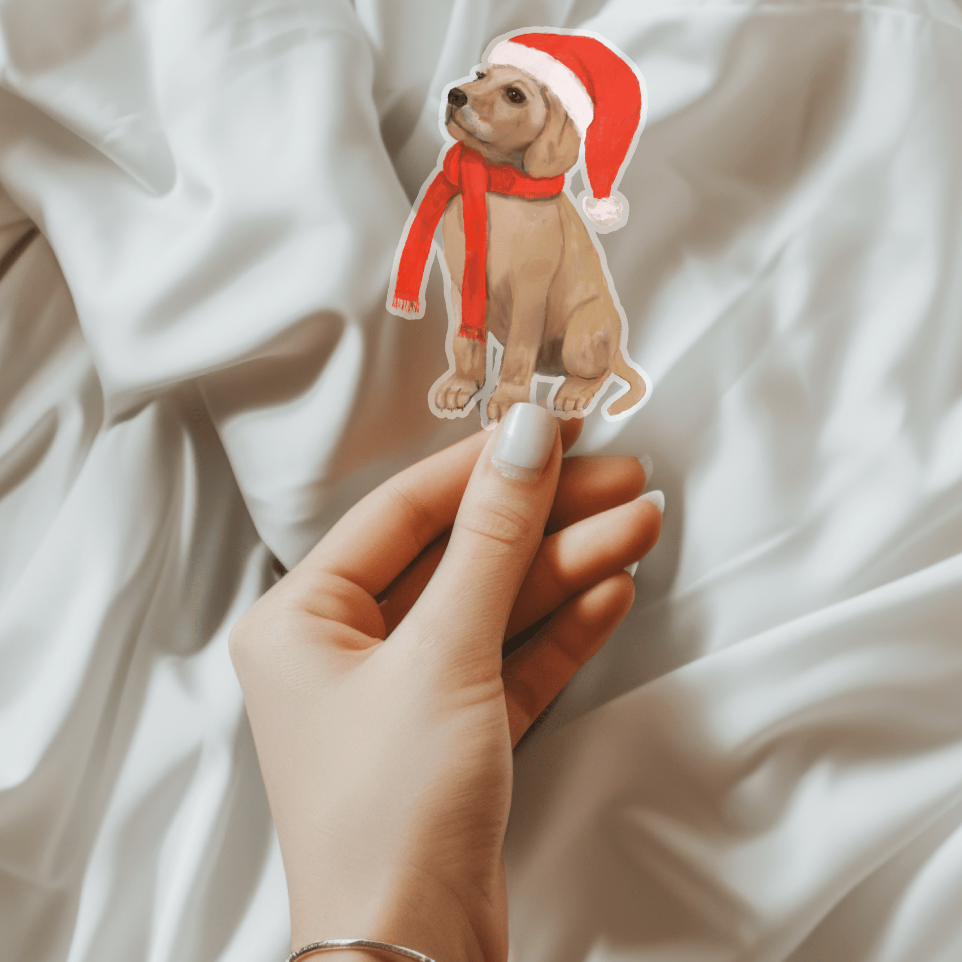 Christmas Dog Sticker - MerikaArt