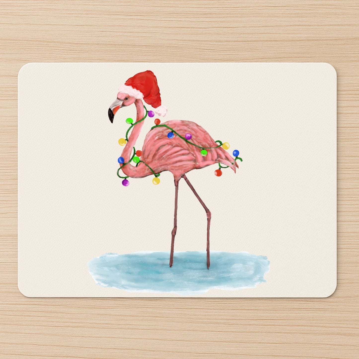 Christmas Flamingo Mousepad - MerikaArt