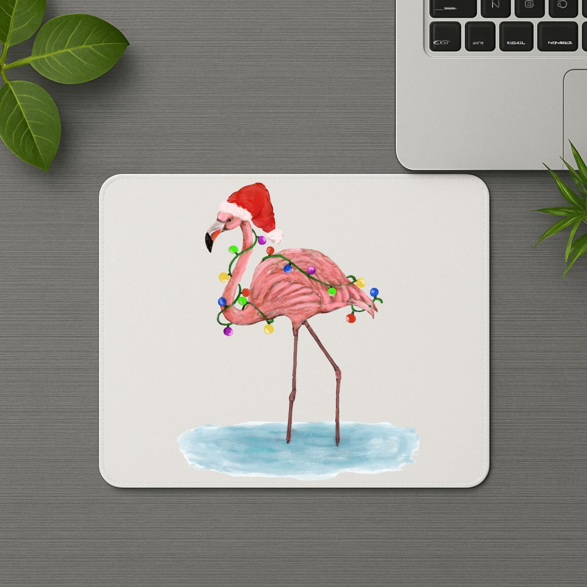 Christmas Flamingo Mousepad - MerikaArt
